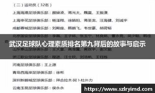 武汉足球队心理素质排名第九背后的故事与启示